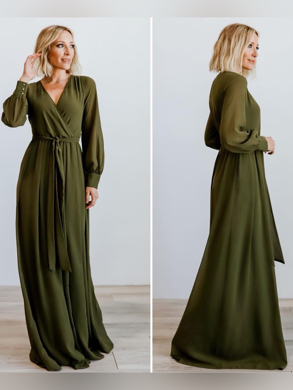 NWT Autumn Wedding Guest Dress Baltic Born Lydia Maxi Dress Olive XL